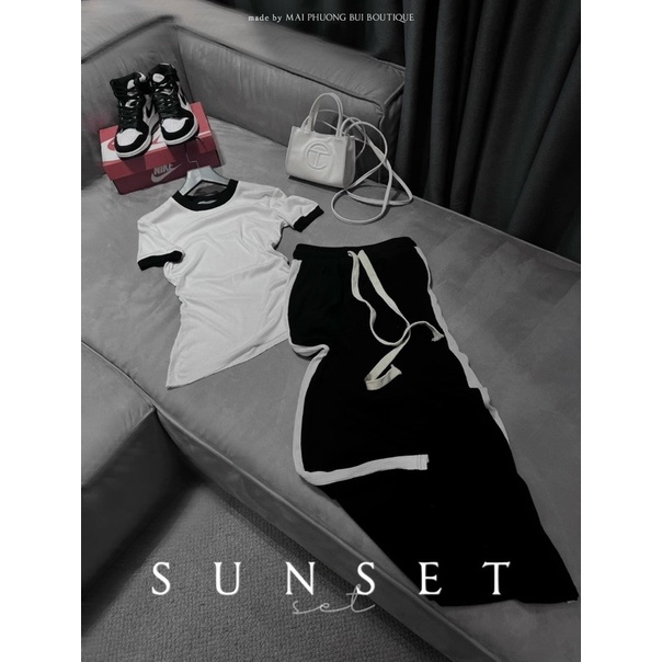 Set Áo Tăm Phối Chân Váy Dáng Dài Siêu Tôn Dáng Mã CH1