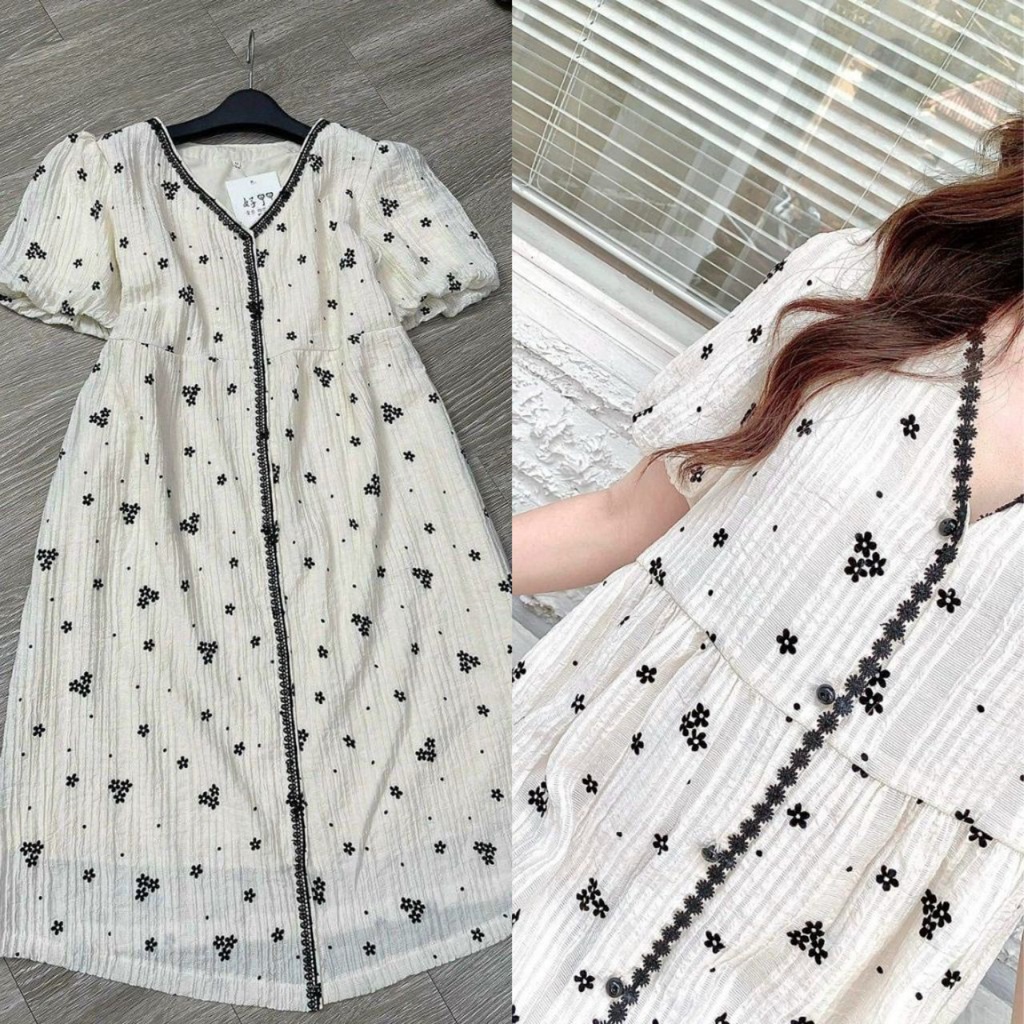 [thoitrangbau1 V40] VÁY BẦU CỒNG SỞ, DỰ TIỆC-ĐẦM BẦU THỜI TRANG THIẾT KẾ DÁNG BABAY DOLL CỔ TIM VẢI VOAN 2 LỚP MỀM MÁT