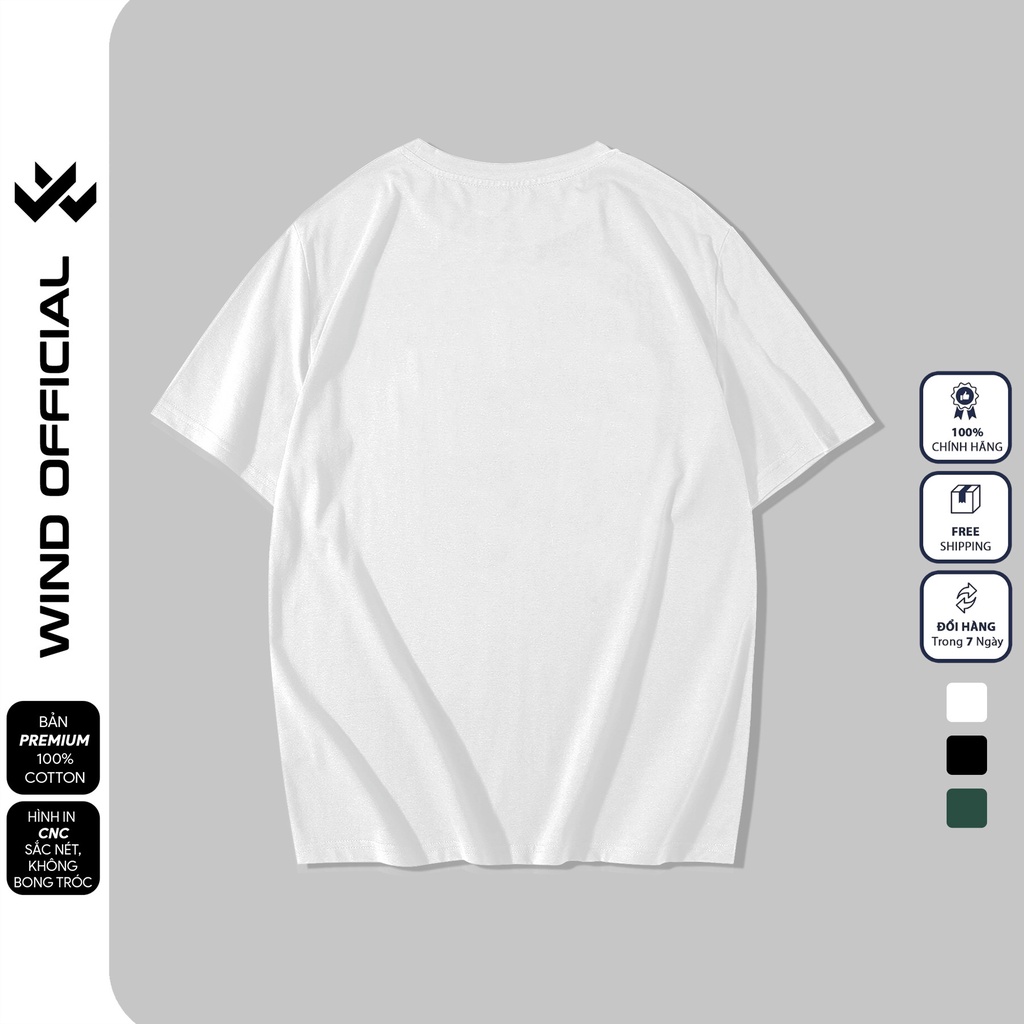 Áo thun tay lỡ form rộng WIND phông unisex Money 65% cotton nam nữ oversize