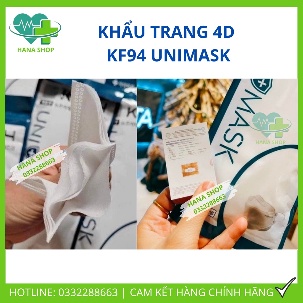 [Set 100 Cái] Khẩu Trang KF94 UNI MASK 4 Lớp Dày Dặn, Kiểu Dáng 4D Hàn Quốc Hàng Chính Hãng Lọc Bụi Mịn