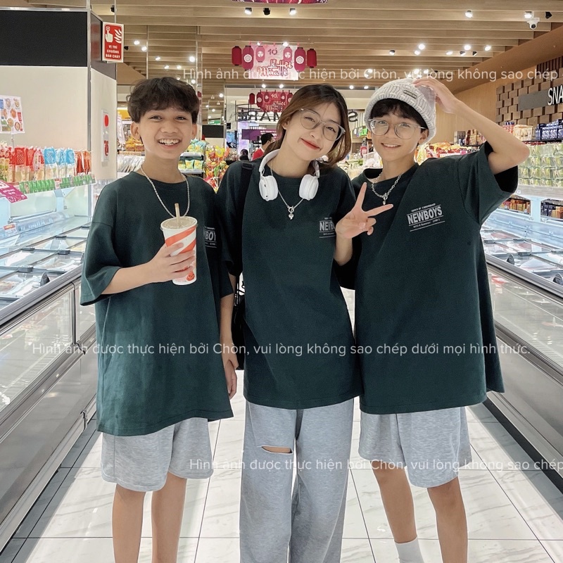 Áo thun 3158 MÀU XANH LÁ GIÀ hàng loại 1 chất dày dặn Cotton Unisex CHÒN CLOTHING