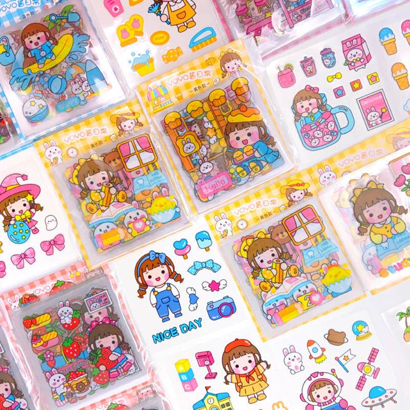 Dễ Thương Sticker Dán Trang Trí Sổ Tay Chống Thấm Nước Họa Tiết Hoạt Hình Đáng Yêu