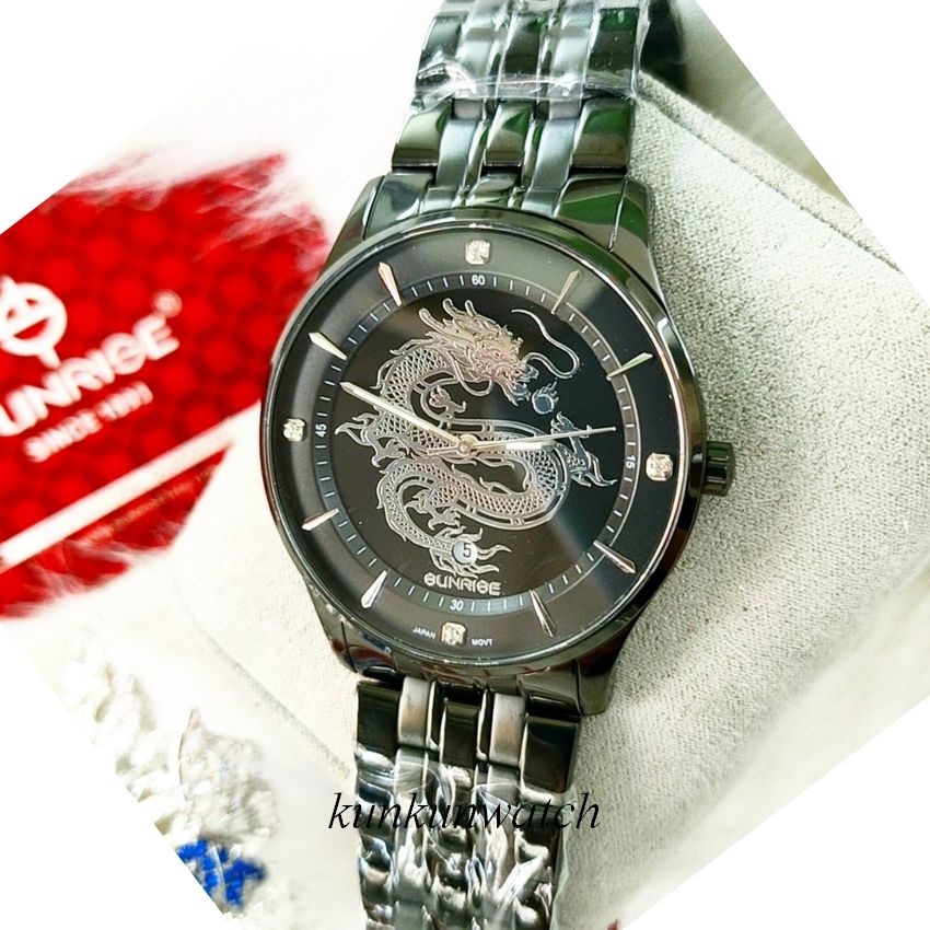 Đồng Hồ Nam SUNRISE 1271SA Hoạ Tiết Rồng  Authentic