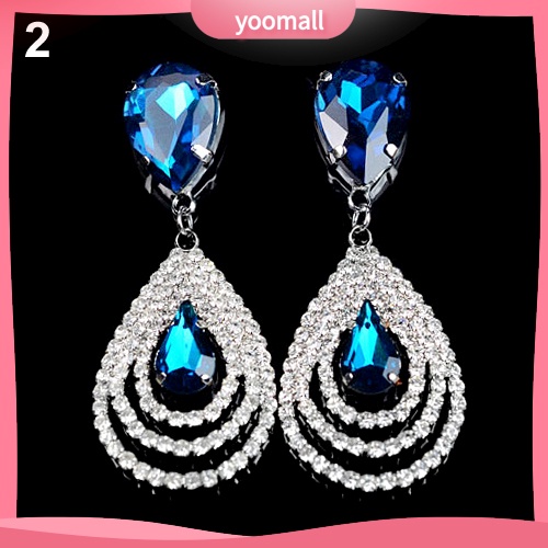 Bông Tai Hình Giọt Nước Đính Đá Thanh Lịch Dành Cho Nữ