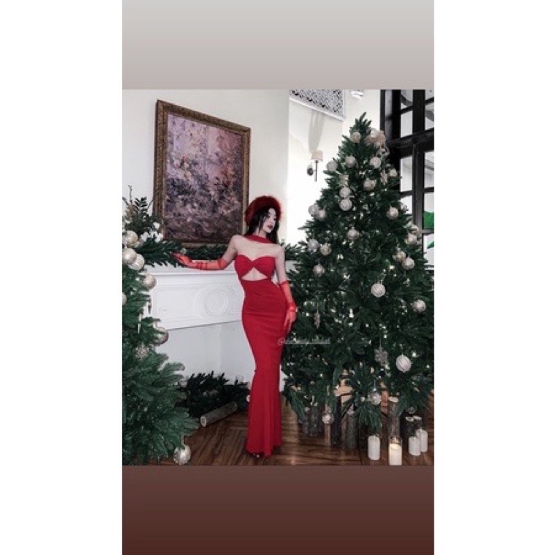 Đầm Ôm Body Khoét Xoén Ngực Xẻ Eo Ôm Dáng Chất Gân Ôm Form Hack Dáng Phong Cách Sexy Dành Cho Nữ