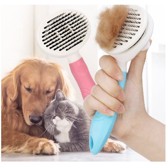 Lược chải lông chó mèo có nút bấm CHÍNH HÃNG CLEAN chải lông chó mèo