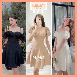 [MIMO] VÁY TRỄ VAI MẶC 2 KIỂU PHÙ HỢP ĐI TIỆC, CHẤT VẢI ĐŨI XƯỚC MẶC MÁT