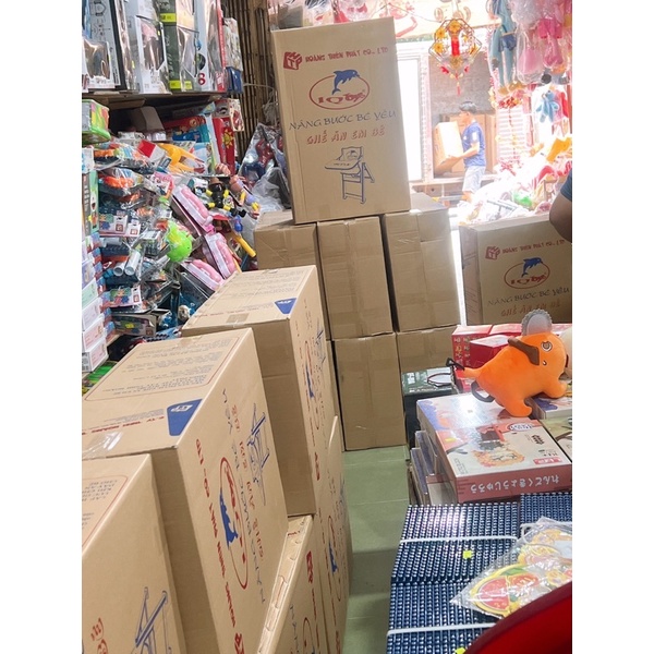 Ghế gỗ ăn dặm cho bé gấp gọn,điều chỉnh độ cao IQ toys
