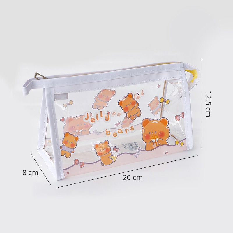 Túi Đựng Bút Trong Suốt Sức Chứa Lớn Dễ Thương Cho Nữ Sinh Trung Học