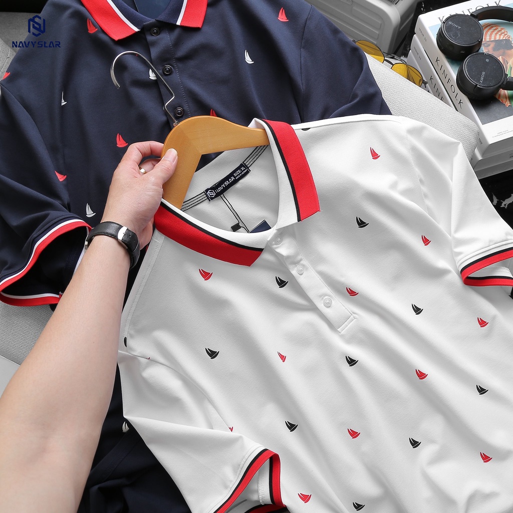 BIGSIZE NAM 80-140KG ÁO POLO HỌA TIẾT IN THUYỀN PL022 2BIG NAVY STAR