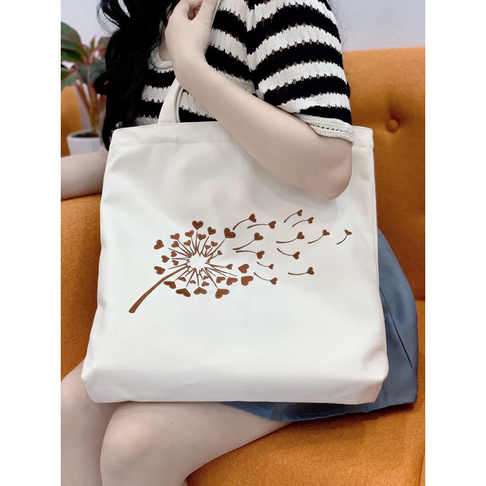 Túi Tote Vải CanVas Thêu Hoa Thời Trang KAYLEE KT 39x37x6cm TT03