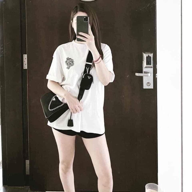 Set túi kẹp nách #prada da xước kèm ví có hộp