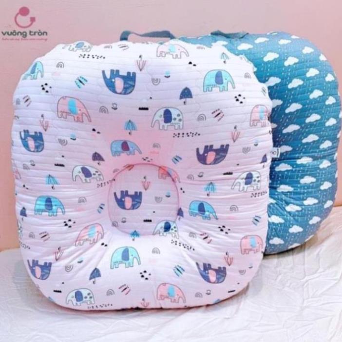 Gối chống trào ngược cao cấp Vuông Tròn cotton Hàn chần bông   vuadepvuasang