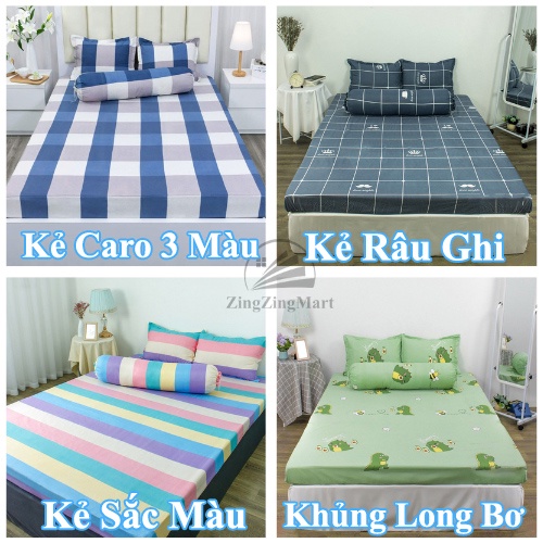 Combo ga giường kèm vỏ gối ôm ZingZingMart (1 ga + 1 vỏ gối ôm)