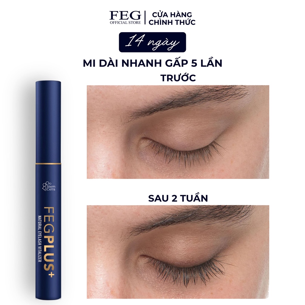 Dưỡng mi tế bào gốc FEG Plus+ Stem Cells ban đêm - Dày mi sau 14 ngày, không chứa Prostaglandins gây thâm mắt (5ml)