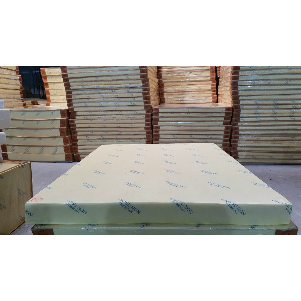 Nệm cao su non tự nhiên đầy đủ kích thước 1m, 1m2, 1m4, 1m6, 1m8, ... Độ cao 5cm, 10cm, 15cm, 20cm