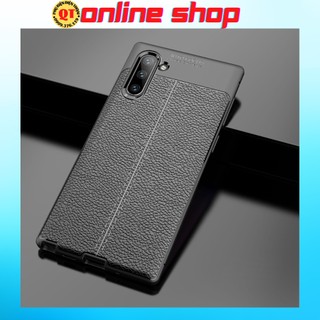 Ốp lưng samsung note 10 dẻo giả da đen đẹp