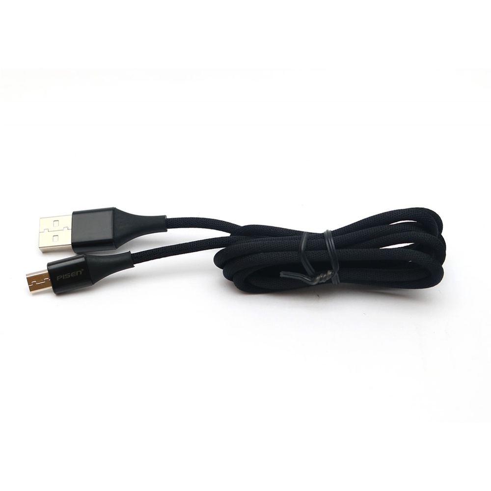 Dây Cáp Pisen Micro USB chống đứt Braided 1.2m (Nylon bện, 2.4A)