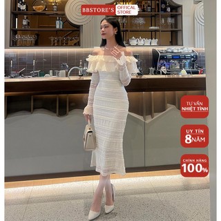  BBSTORE'S Đầm Body Ren Dự Tiệc Trễ Vai Sang Trọng -D1606