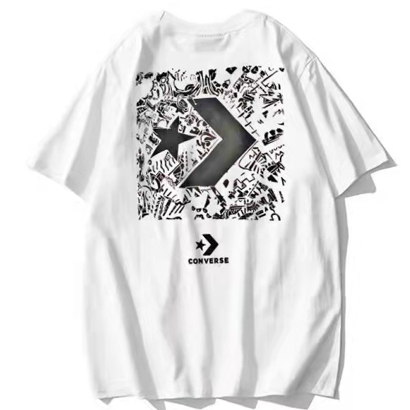 Áo Thun Cotton Converse Tay Ngắn Cổ Tròn Dáng Rộng Thời Trang Mùa Hè Cho Cặp Đôi