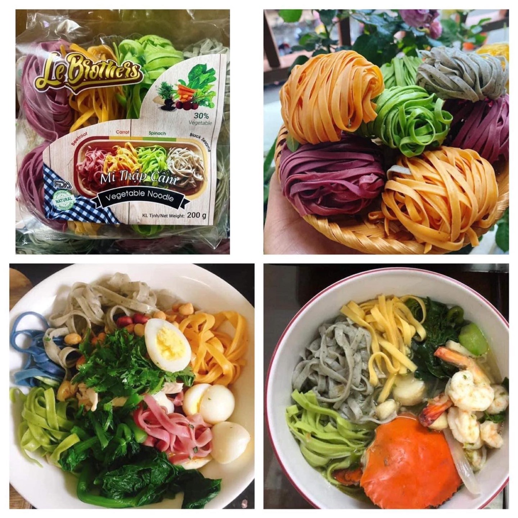Mì rau củ tứ vị Duy Anh Food 200Gr/gói 8 vắt healthy dinh dưỡng dành cho người eat clean - An Viên F