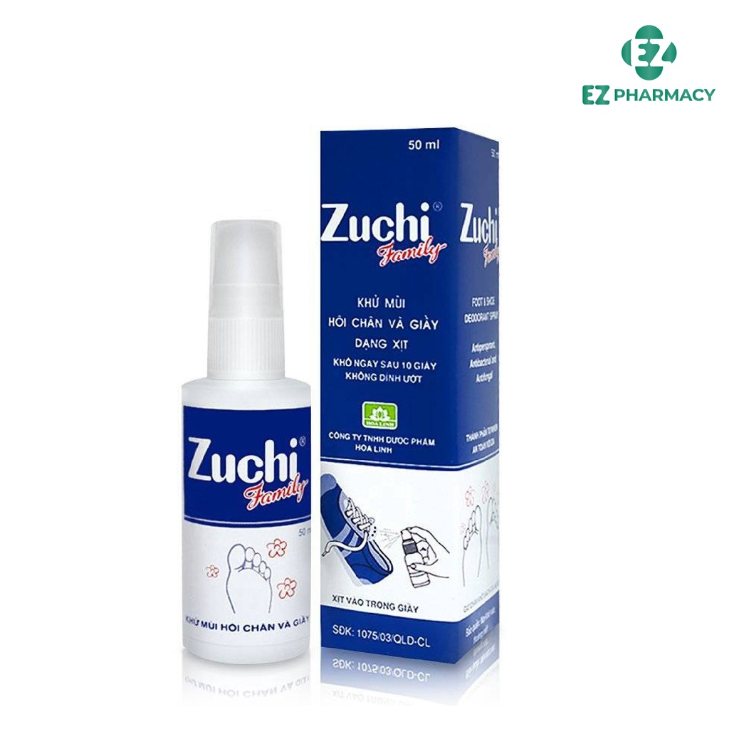 Xịt khử mùi Zuchi Family khử mùi hôi chân và hôi giày dung tích 50ml - EZ Pharmacy