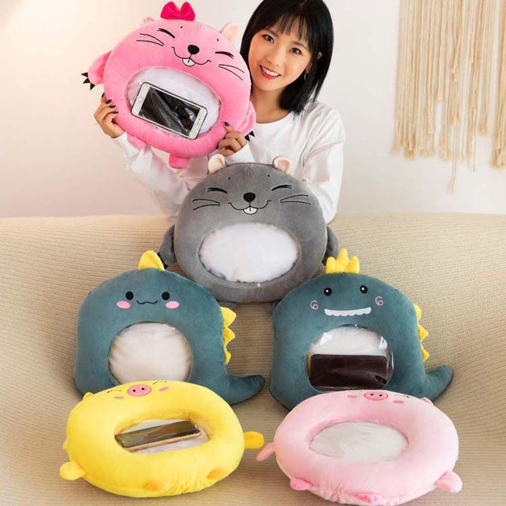LANFY Gối Nhồi Bông Giữ Ấm Tay Hình Động Vật Dễ Thương