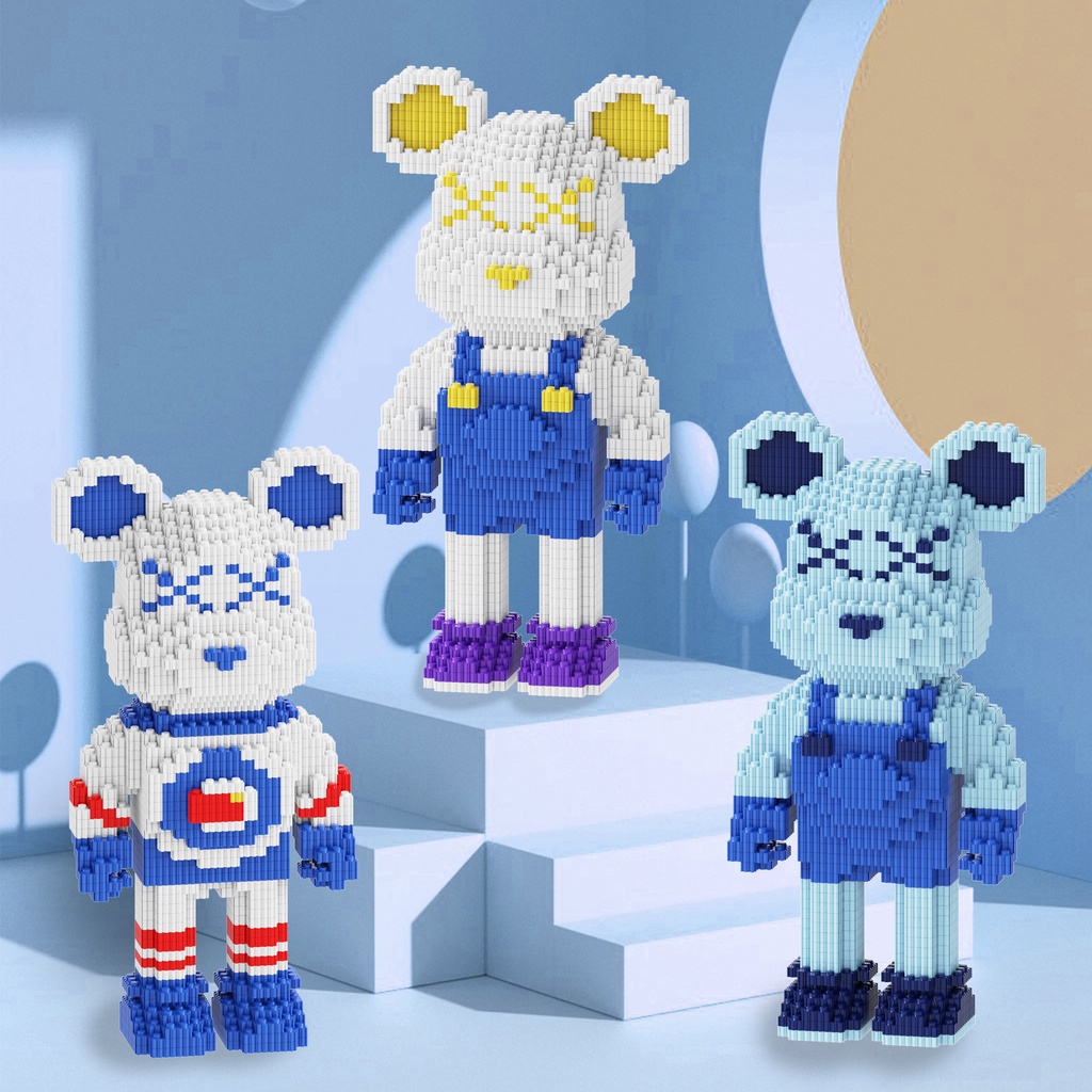 Lắp ráp bearbrick 30cm 35cm, bộ đồ chơi lắp ráp mô hình 3d, mô hình lắp ráp nhân vật hoạt hình, xếp hình mini 3d cho bé