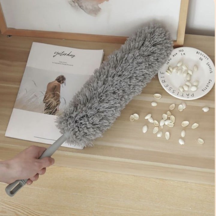 Chổi Quét Trần Bằng Sợi Vải Siêu Nhỏ Cán Inox Dài Cao Cấp, Đầu Chổi Linh Hoạt B512