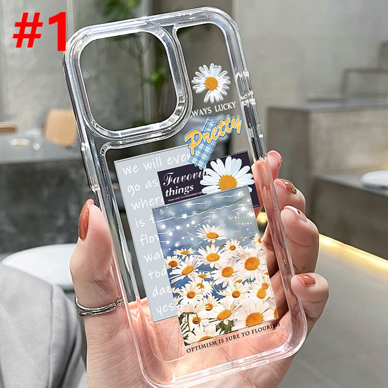 Ốp Điện Thoại DecoPhone Acrylic tpu acrylic Trong Suốt In Hình Hoa Cúc Cho iphone 6s 7 8 plus x xs xr 11 12 13 14 15 max pro