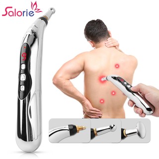 Bút châm cứu Salorie năng lượng Meridian sạc lại với 3 đầu massage xung điện