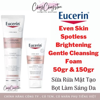 [MẪU MỚI] Sữa Rửa Mặt Eucerin Spotless Brightening Gentle Cleansing Foam 150g -  Tạo Bọt Trắng Da Giảm Thâm Nám