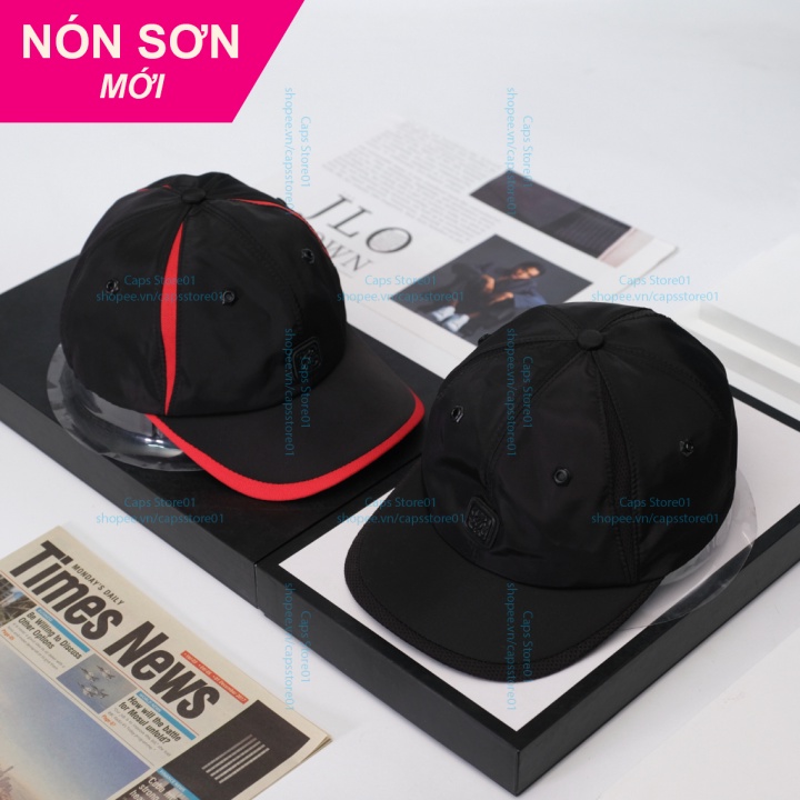 1 Cặp 2 Nón Sơn Logo Vuông Đen Viền Đỏ Và Đen Viền Đen Chính Hãng Hàng Chuẩn Tem 7 Màu Cao Cấp Mới/ Nón Kết Sơn