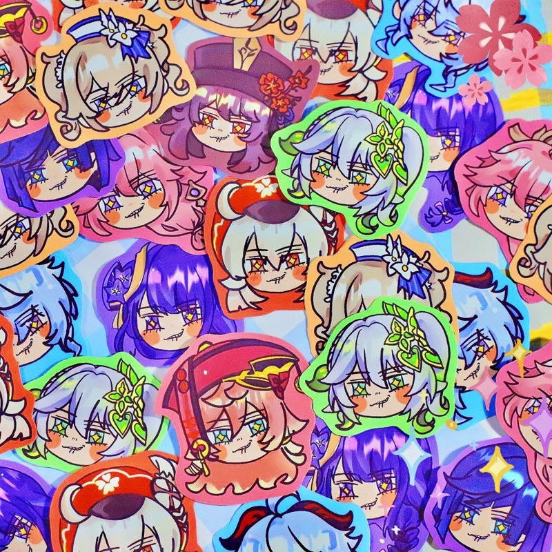 Set Sticker Geshin Impact/ Hình dán / Miếng dán trang trí Geshin Impact / Phụ kiện Anime Game Geshin Impact/ art Artist