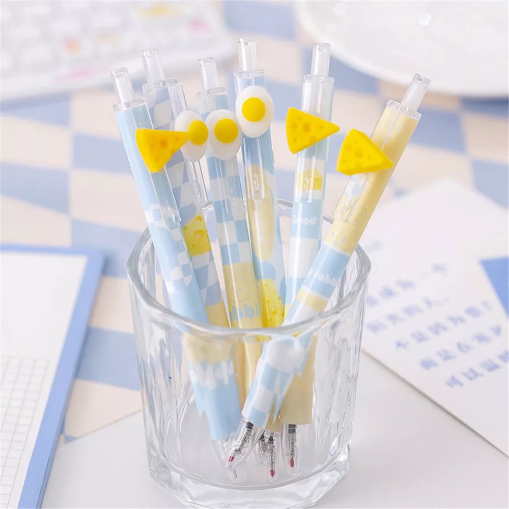 Bút Mực Gel Ngòi 0.7mm Hình Quả Trứng Phô Mai Dễ Thương