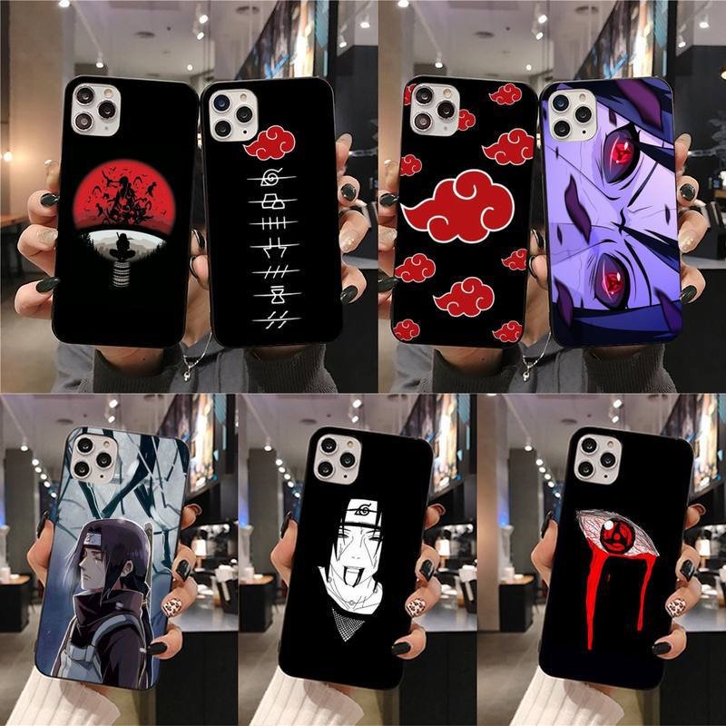 Ốp Điện Thoại TPU Dẻo Họa Tiết Hoạt Hình Naruto Sharingan Itachi Cho iPhone 6 6S 7 8 Plus X XS XR 11 12 13 14 Pro Max