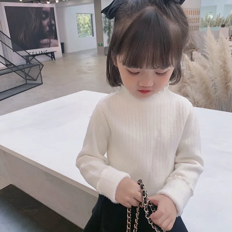Áo Thun Dài Tay Vải Lông Dày Thời Trang Thu Đông Mới Cho Bé Gái
