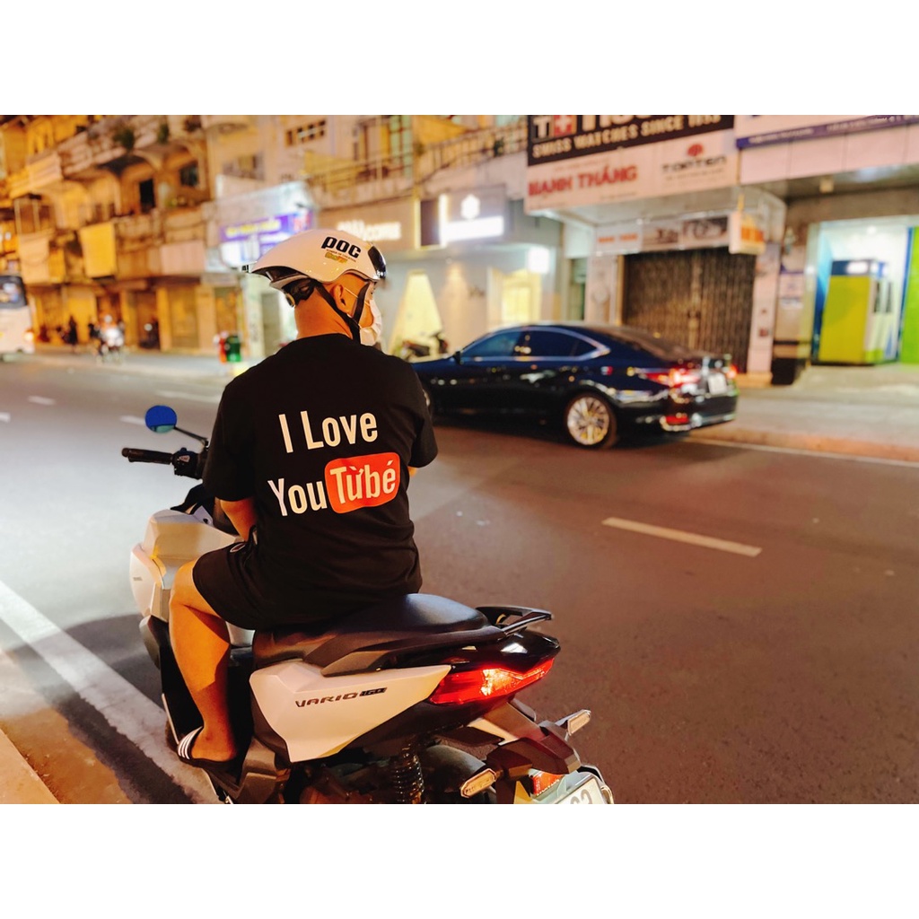 Áo Thun I Love You Từ Bé 100% Cotton Tay Lỡ Unisex - Đen/Trắng Cổ Tròn | Blackwork