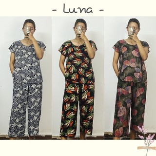 Bộ đồ lanh mặc nhà nữ vải tole thoáng mát quần lửng LUNA giá rẻ