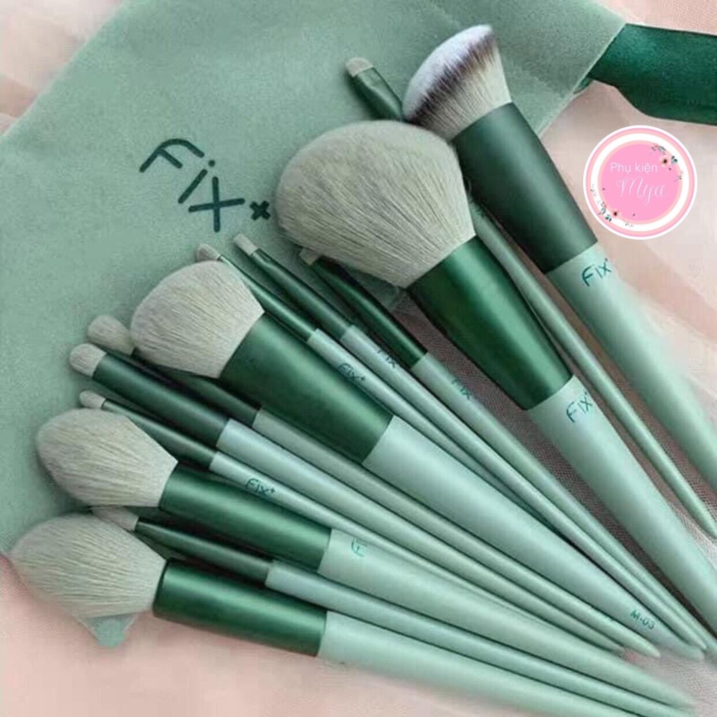 Bộ cọ trang điểm 13 món, cọ trang điểm nội địa trung màu hồng makeup cá nhân chuyên nghiệp MM