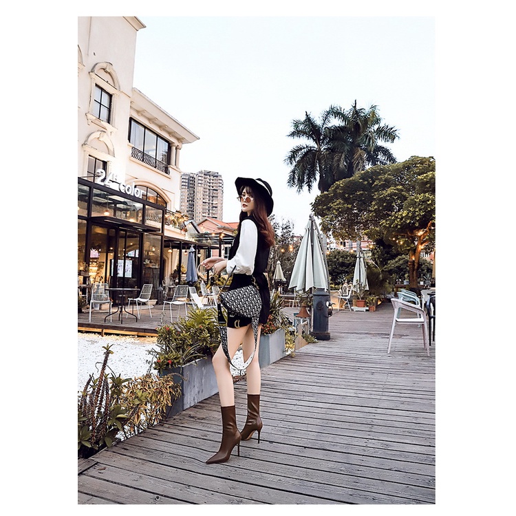 Giày bốt cao gót BIGTREE Mall-315-12 mũi nhọn phong cách doanh nhân thời trang cho nữ