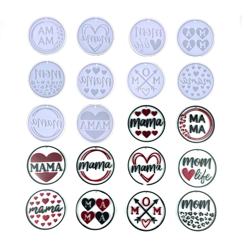 Khuôn Silicone Hình Trái Tim Làm Móc Khóa