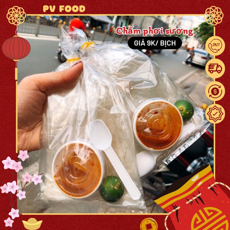 Bánh Tráng Chấm Sốt Chua Cay Phơi Sương