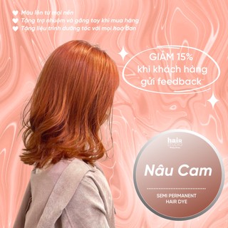 (Tặng Bodymist) Nhuộm tóc màu cam nâu không tẩy (tặng găng tay và trợ nhuộm)