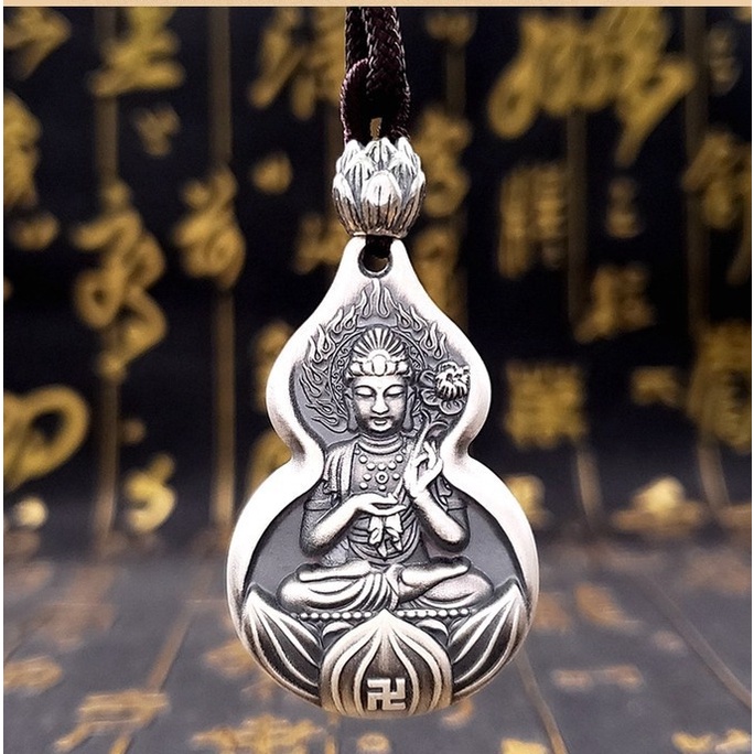 Dây Chuyền Mạ Bạc Mặt Hình Phật Hoàng Đạo