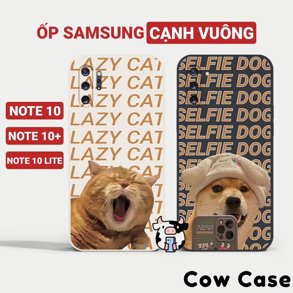 Ốp lưng Samsung Note 10 Plus/Lite, Note 10+ cạnh vuông Cowcase | Vỏ điện thoại SS galaxy bảo vệ camera toàn diện BC2