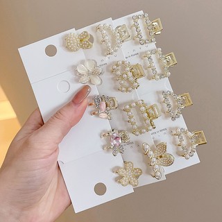 Set 2 Kẹp Tóc Đính Đá Và Ngọc Trai Thời Trang