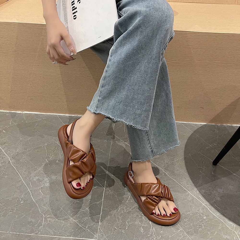 Giày Sandal Phong Cách Hàn Qua Chéo Đi Biển Đi Học Đẹp Xinh giaydepxinh.dangmi SD-0316