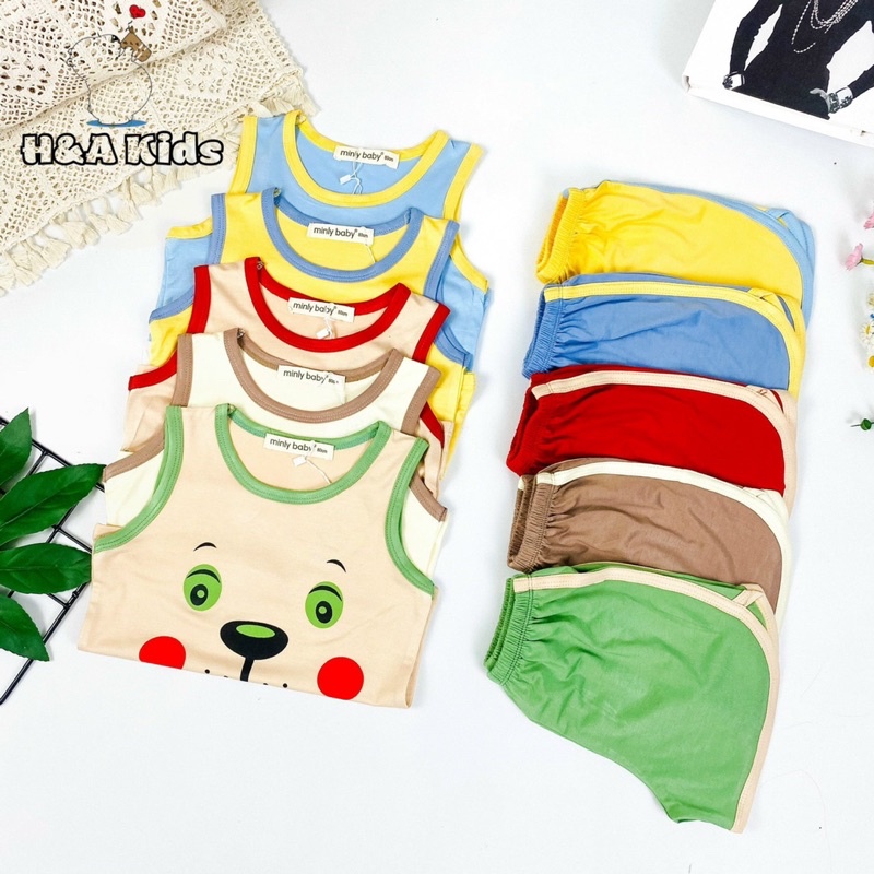 Bộ quần áo ba lỗ thun lạnh CAO CẤP bé trai bé gái Z77