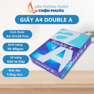  Giấy A4 Double A dày 70gsm - 80gsm xấp 500 tờ có độ trắng mịn cao QUYẾT THÀNH VINH 